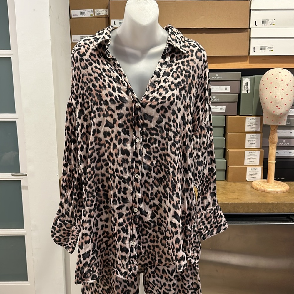 félicité Leopard Print Button Down Shirt
